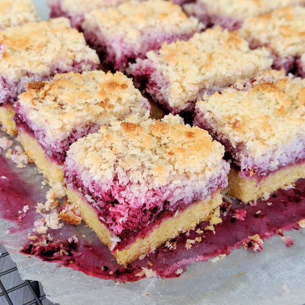 Low Carb Raspberry Coconut Slice - PBCo.