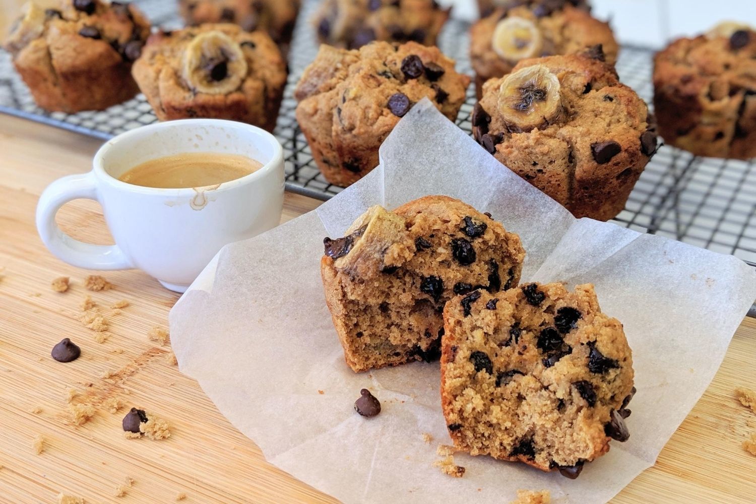 Low Carb Banana Choc Chip Muffins - PBCo.