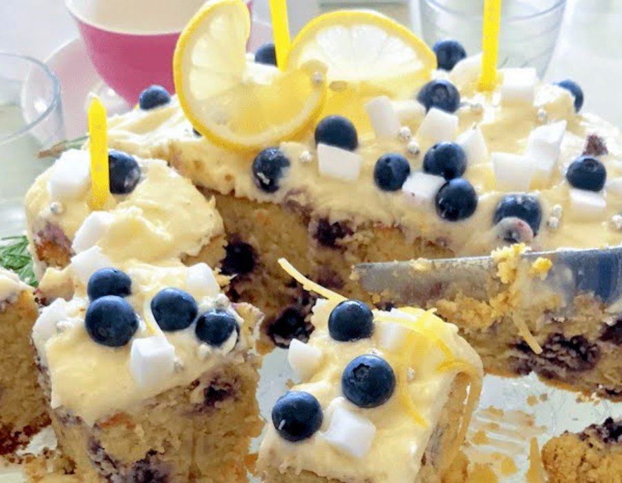 Lemon, Blueberry & Coconut Cake