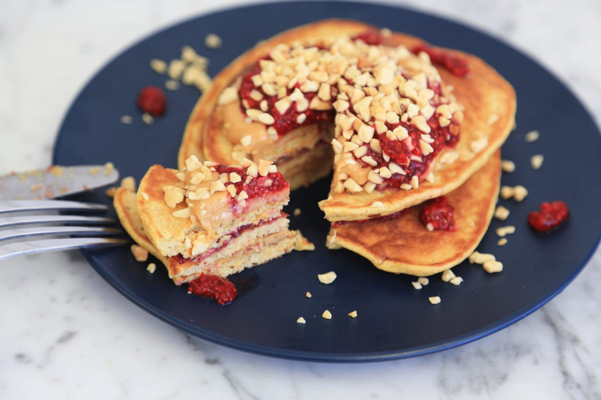 Peanut Butter &amp; Jelly Protein Pancakes