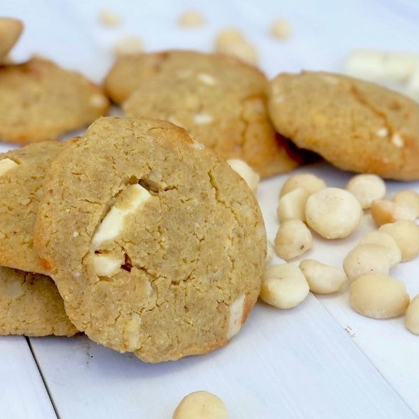 White Choc Macadamia Protein Cookies - PBCo.
