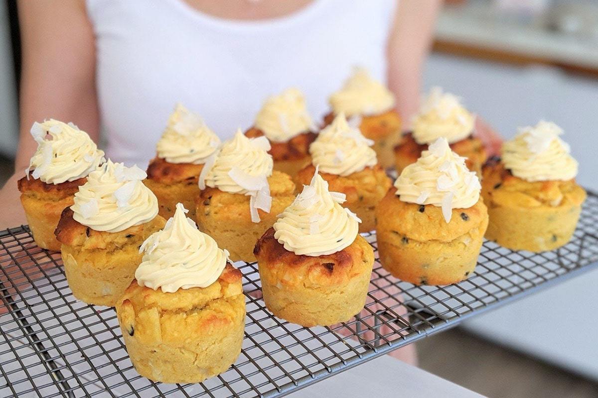 Passionfruit & Coconut Protein Muffins