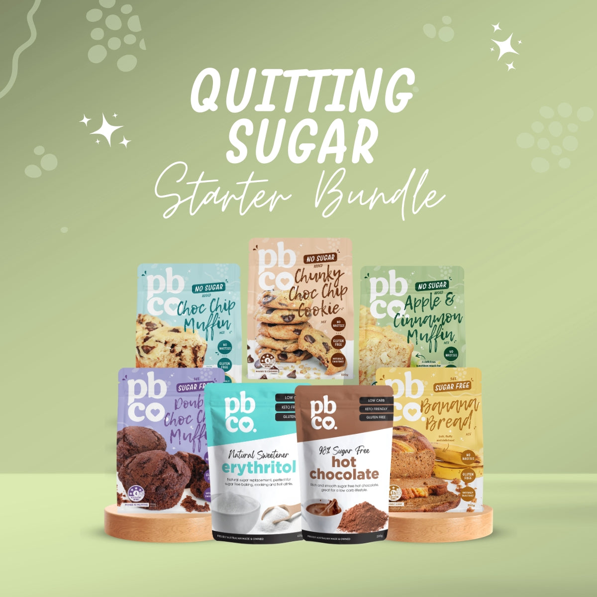 Quitting Sugar Starter Bundle - Low carb & sugar free Sensibly Sweet Baking Mixes - Just $77.08! Shop now at PBCo.