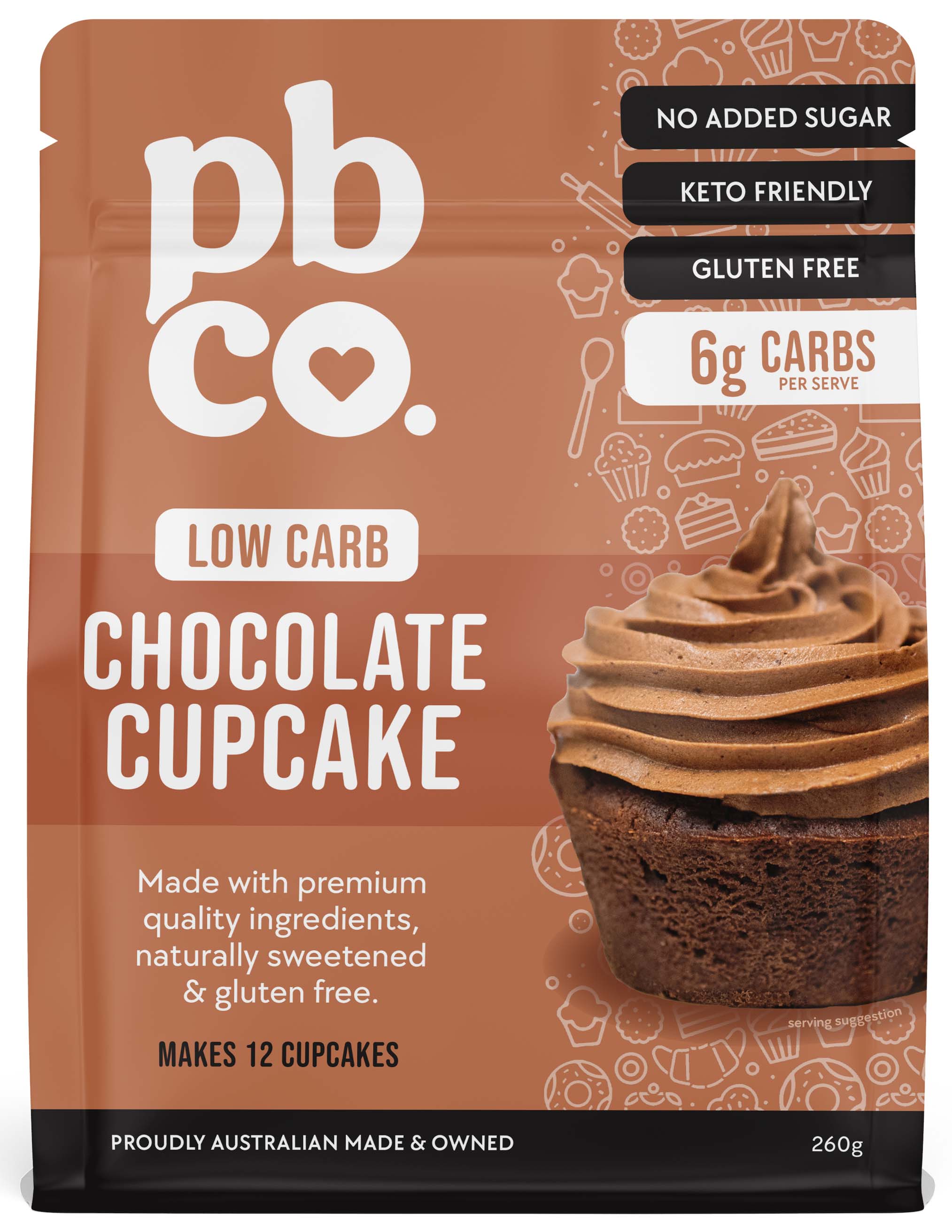 Low Carb Chocolate Cupcake Mix - 260g - Low carb & sugar free Every Day Low Carb Baking Mixes - Just $10.95! Shop now at PBCo.