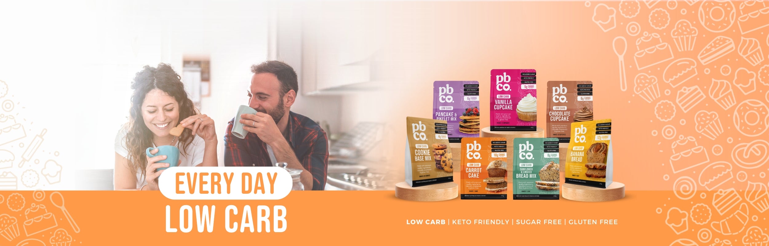 PBCo. Every Day Low Carb range of baking mixes