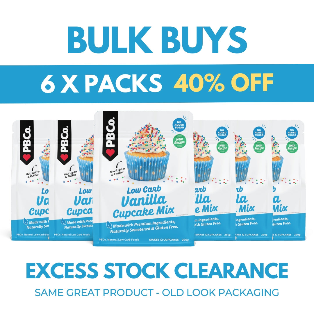 6 x Low Carb Vanilla Cupcake Mix 260g - BULK BUY CLEARANCE - Low carb & sugar free Every Day Low Carb Baking Mixes - Just $39.42! Shop now at PBCo.