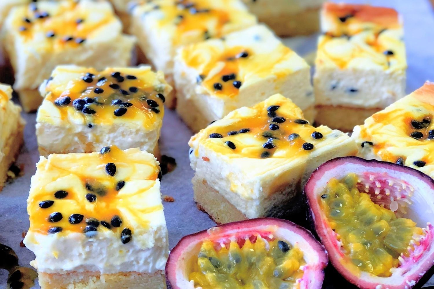 Baked Passionfruit Cheesecake Slice - PBCo.