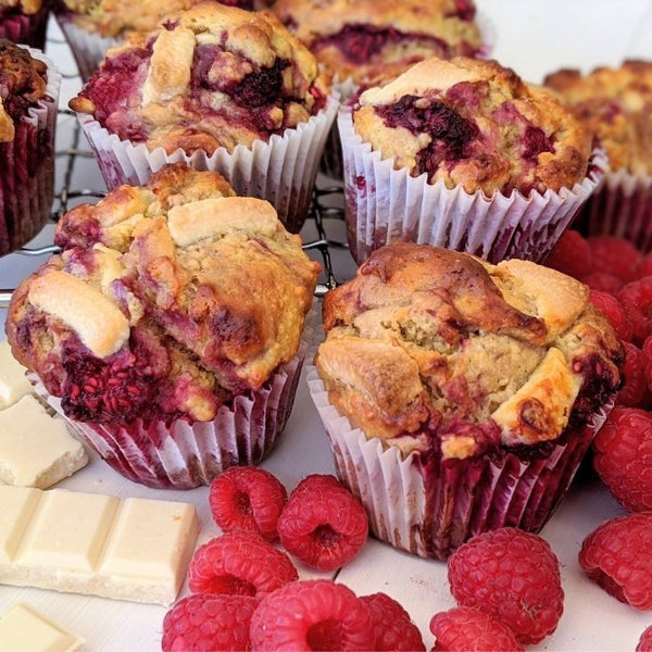 Raspberry and White Chocolate Muffins - PBCo.