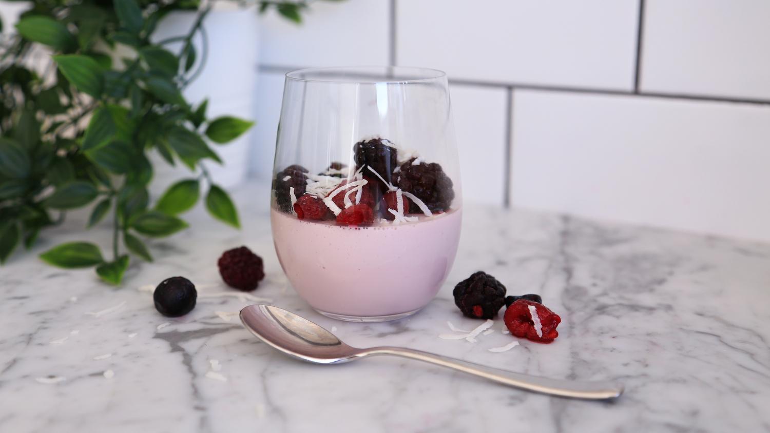 Low Carb Vanilla Berry Protein Pudding - PBCo.