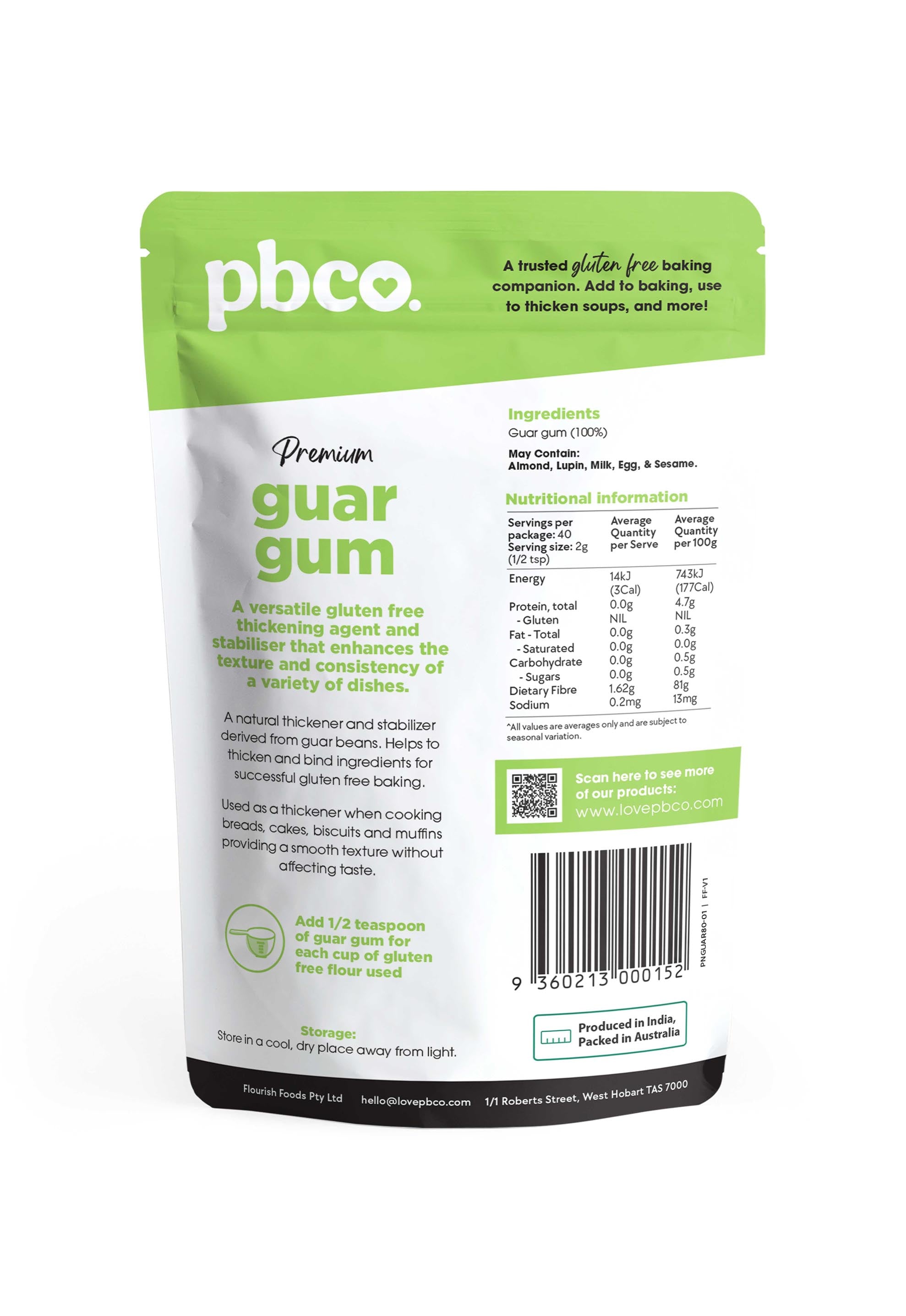 Guar Gum - 80g - Low carb & sugar free Pantry Staples - Just $6.95! Shop now at PBCo.