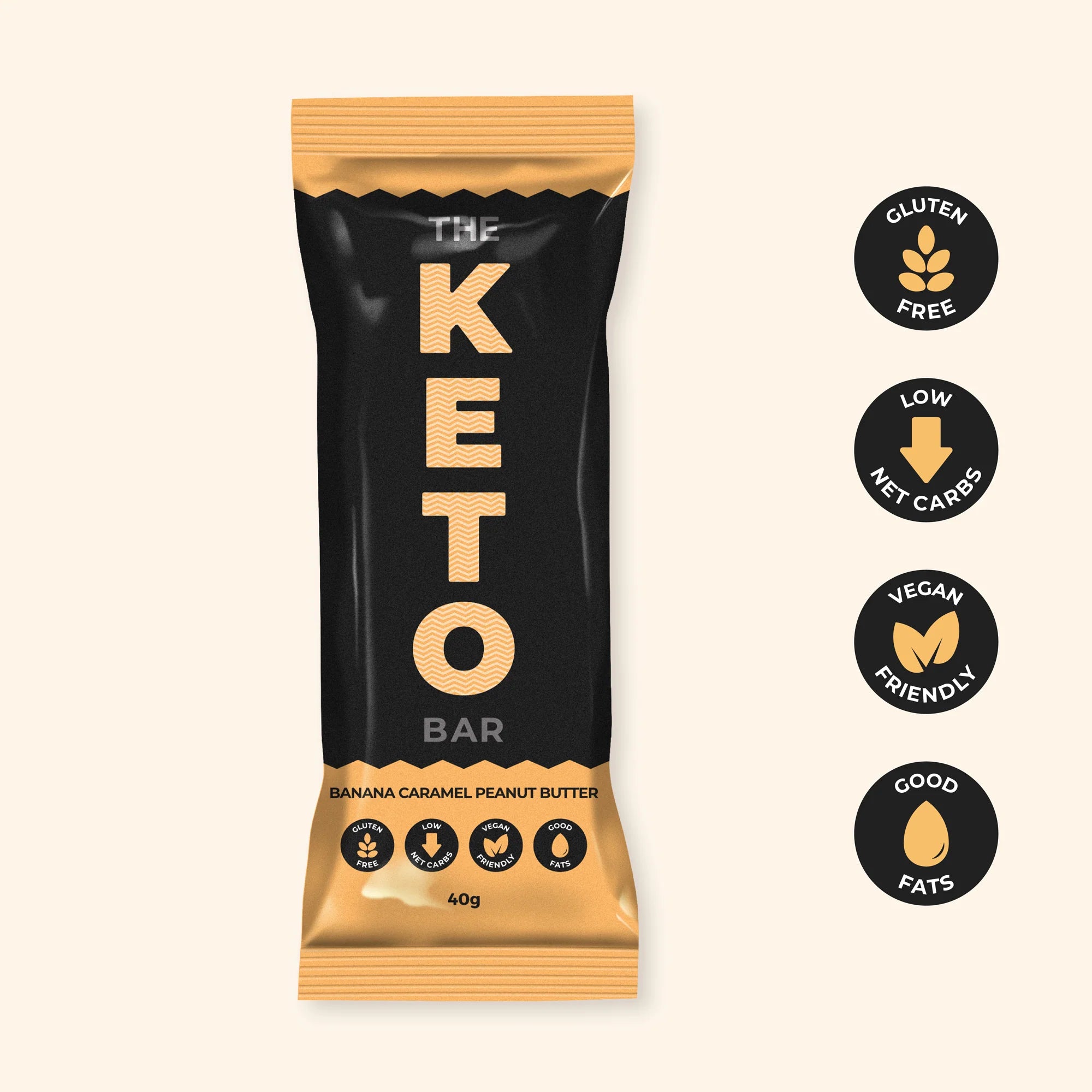 BOX OF 10 x Banana Caramel Peanut Butter - The Keto Bar