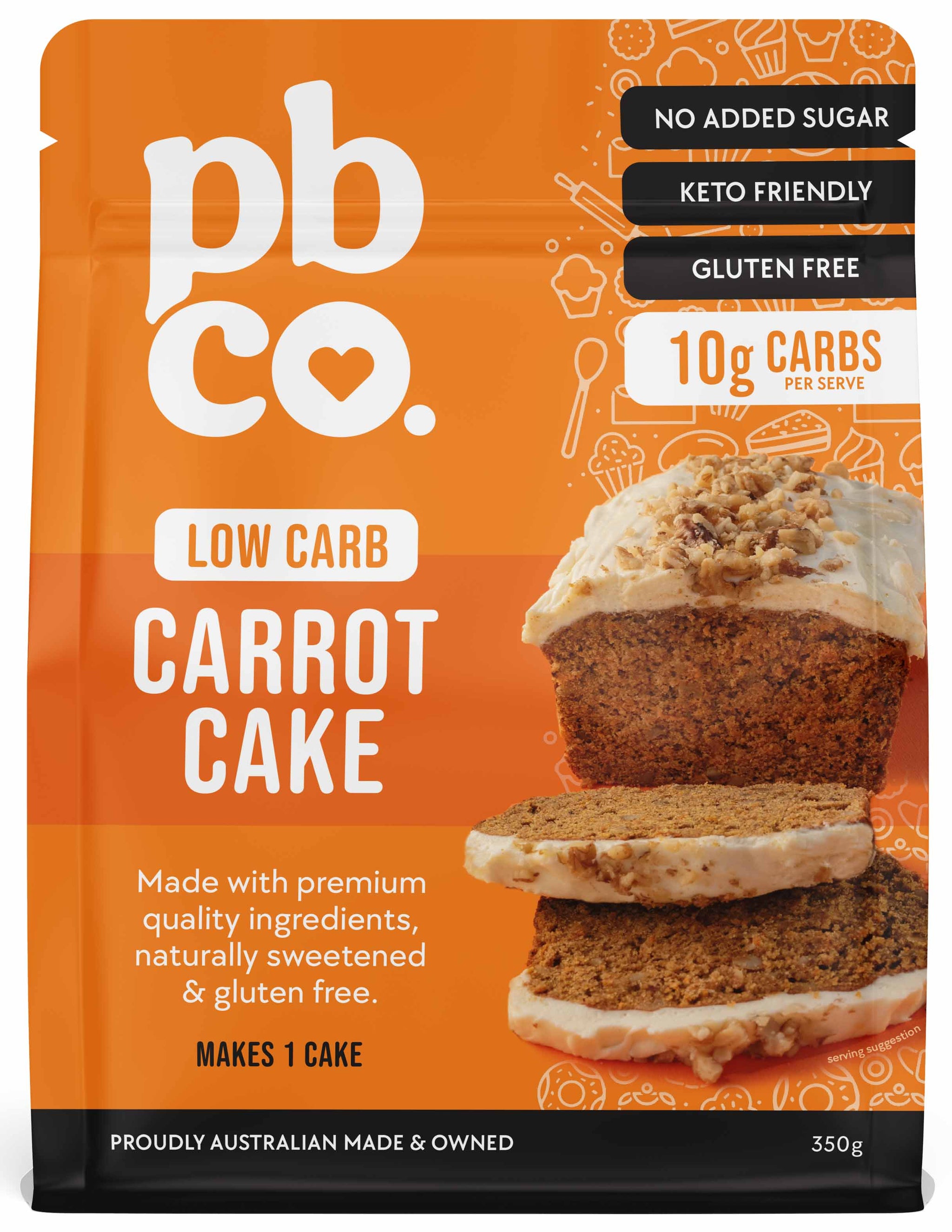 PBCo. Low Carb Carrot Cake Mix - 350g | Carb Wise by PBCo.