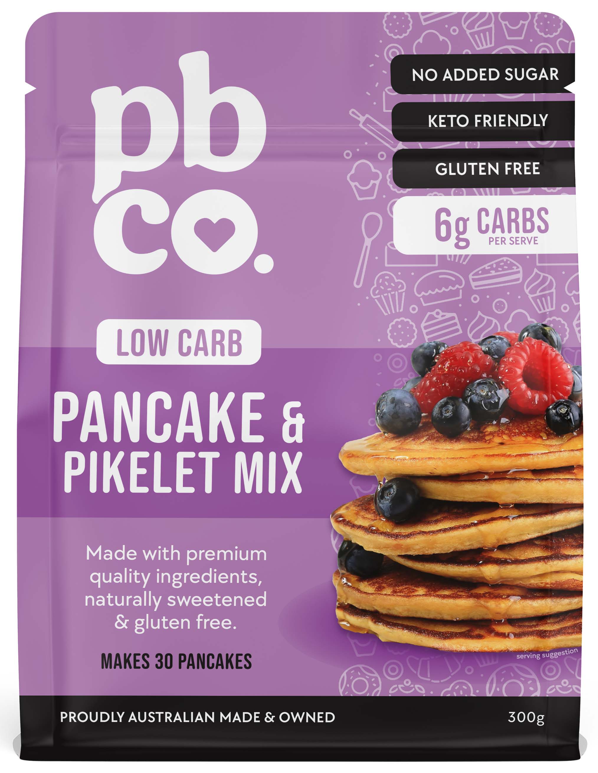 Low Carb Pancake & Pikelet Mix - 300g - Low carb & sugar free Every Day Low Carb Baking Mixes - Just $10.95! Shop now at PBCo.