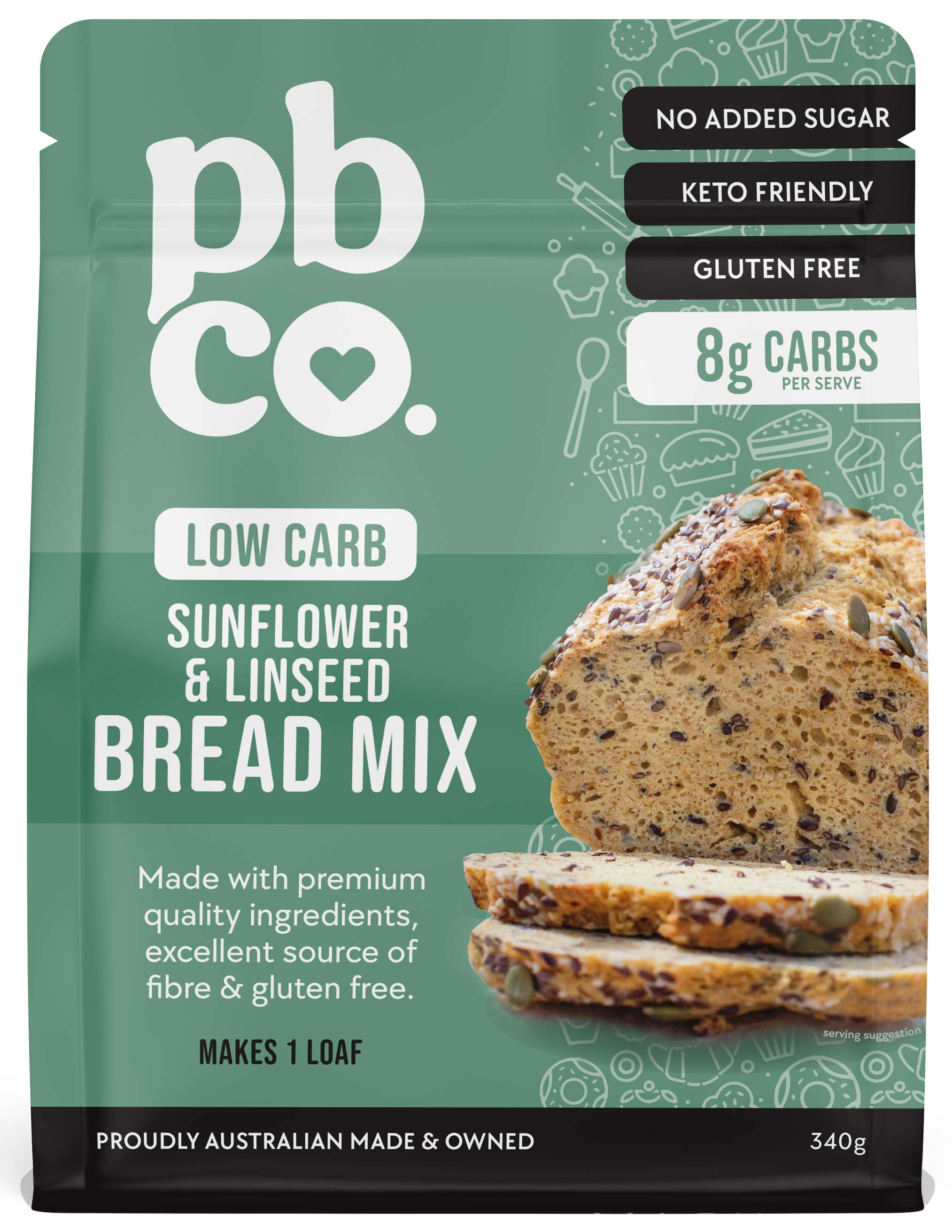 Low Carb Sunflower & Linseed Bread Mix - 340g - Low carb & sugar free Every Day Low Carb Baking Mixes - Just $10.95! Shop now at PBCo.