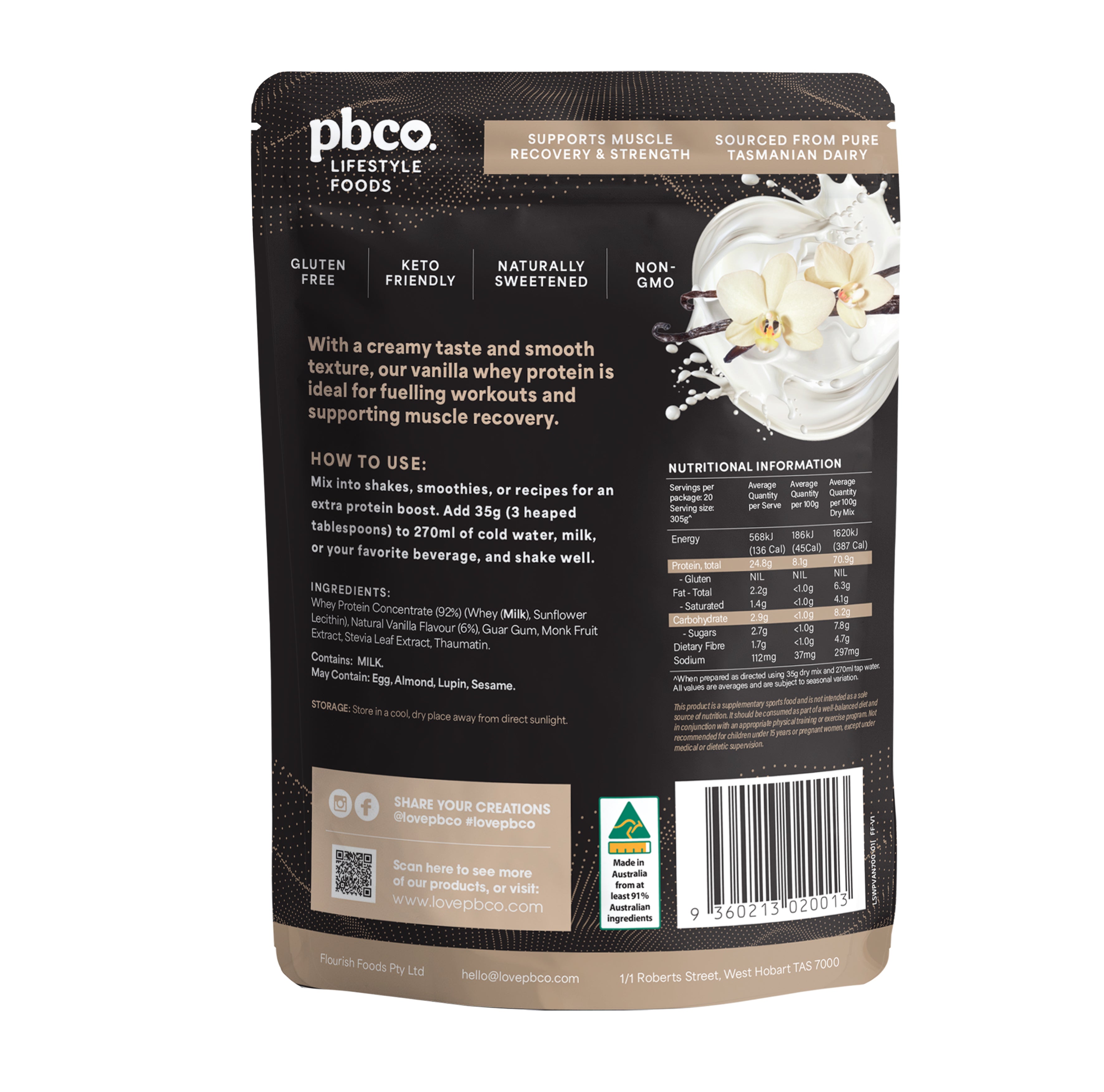 Whey Protein Vanilla - 700g - Low carb & sugar free Lifestyle Support - Just $69.95! Shop now at PBCo.