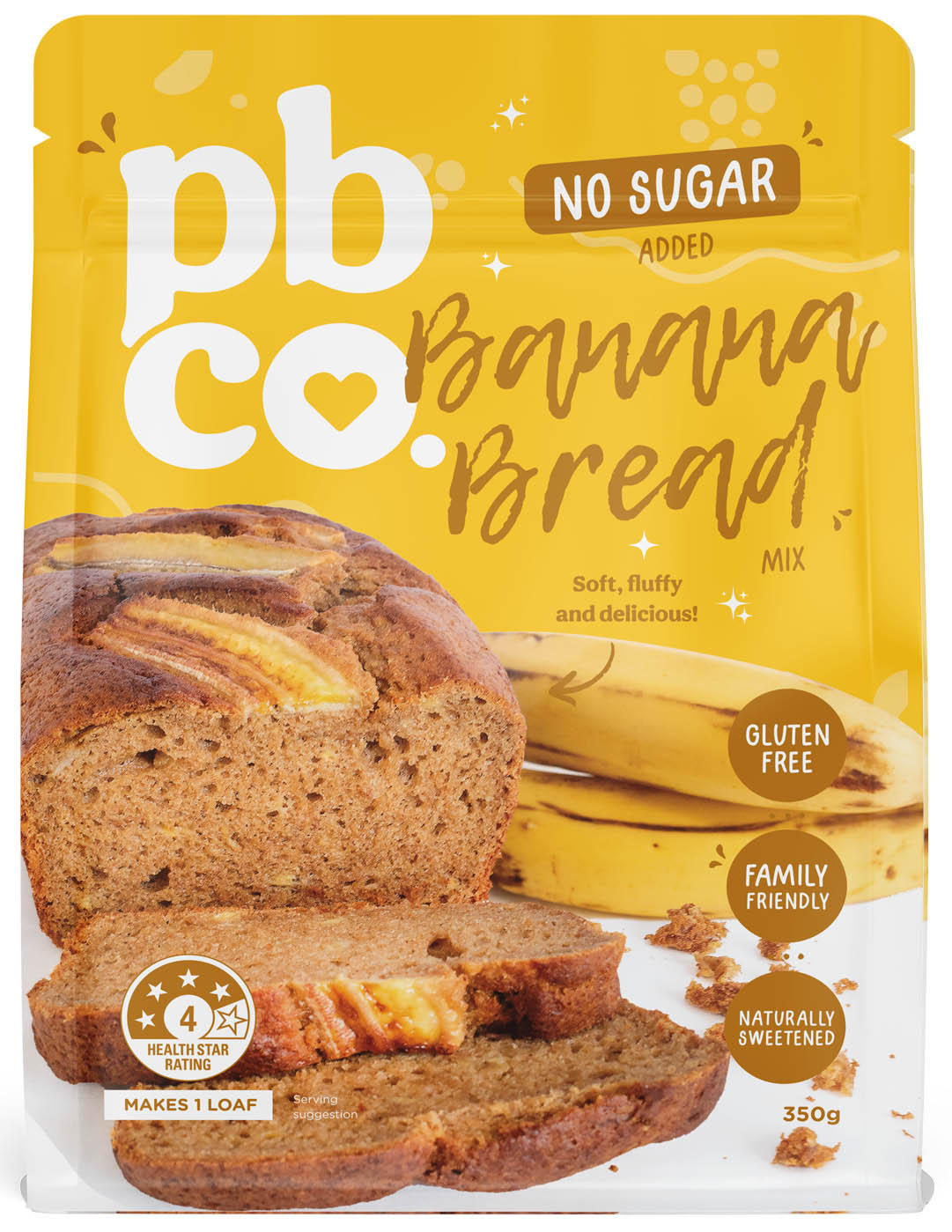 No Sugar Added Banana Bread Mix - 350g - Low carb & sugar free Sensibly Sweet Baking Mixes - Just $11.95! Shop now at PBCo.