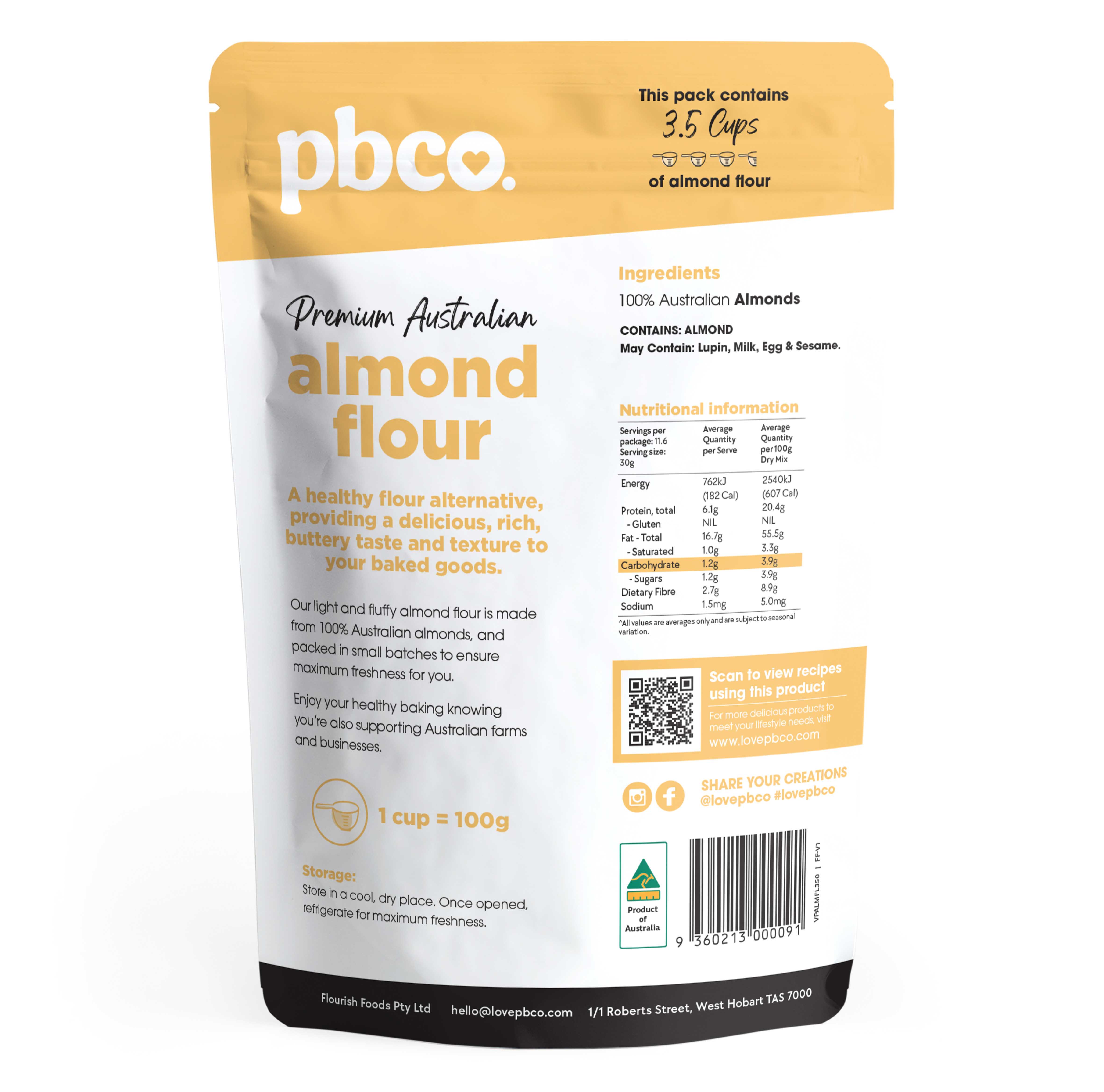 Australian Almond Flour - 350g - Low carb & sugar free Pantry Staples - Just $13.95! Shop now at PBCo.