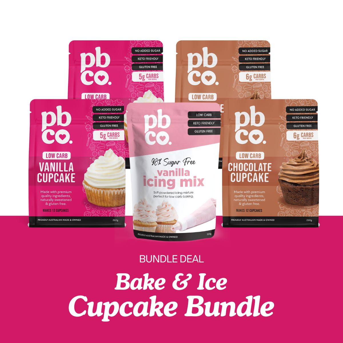 'Bake & Ice' Low Carb Cupcake Bundle - Low carb & sugar free Bundle - Just $68.75! Shop now at PBCo.