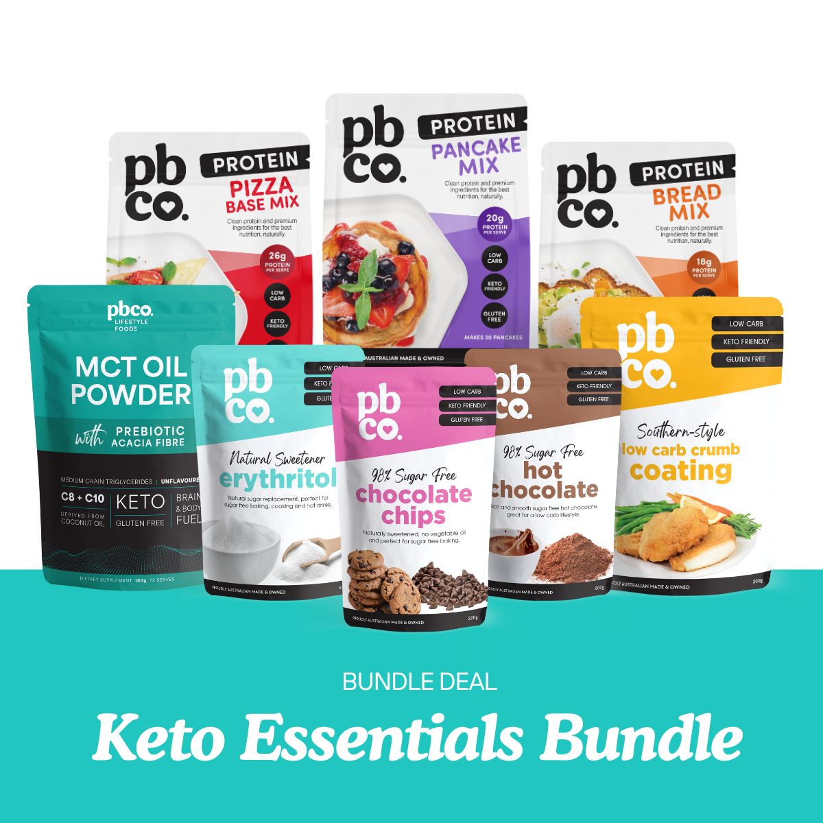 Keto Essentials Bundle - Low carb & sugar free Bundle - Just $99.68! Shop now at PBCo.