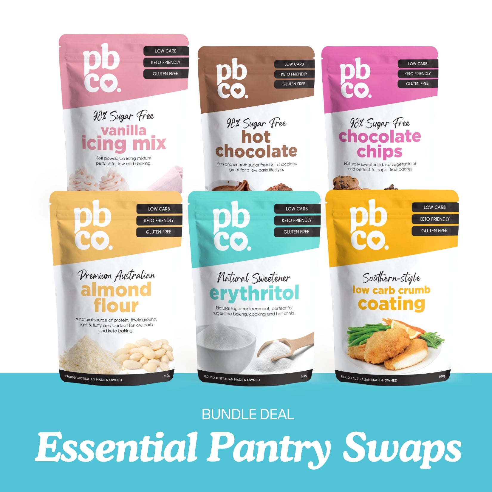 Essential Pantry Swaps Bundle - Low carb & sugar free Bundle - Just $65.36! Shop now at PBCo.