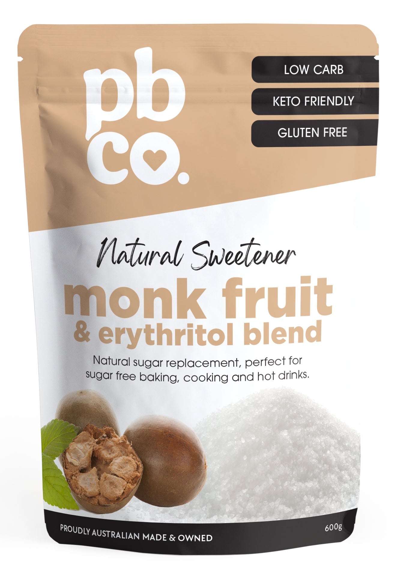 Natural Sweetener Monk Fruit Blend - 600g - Low carb & sugar free Pantry Staples - Just $24.95! Shop now at PBCo.