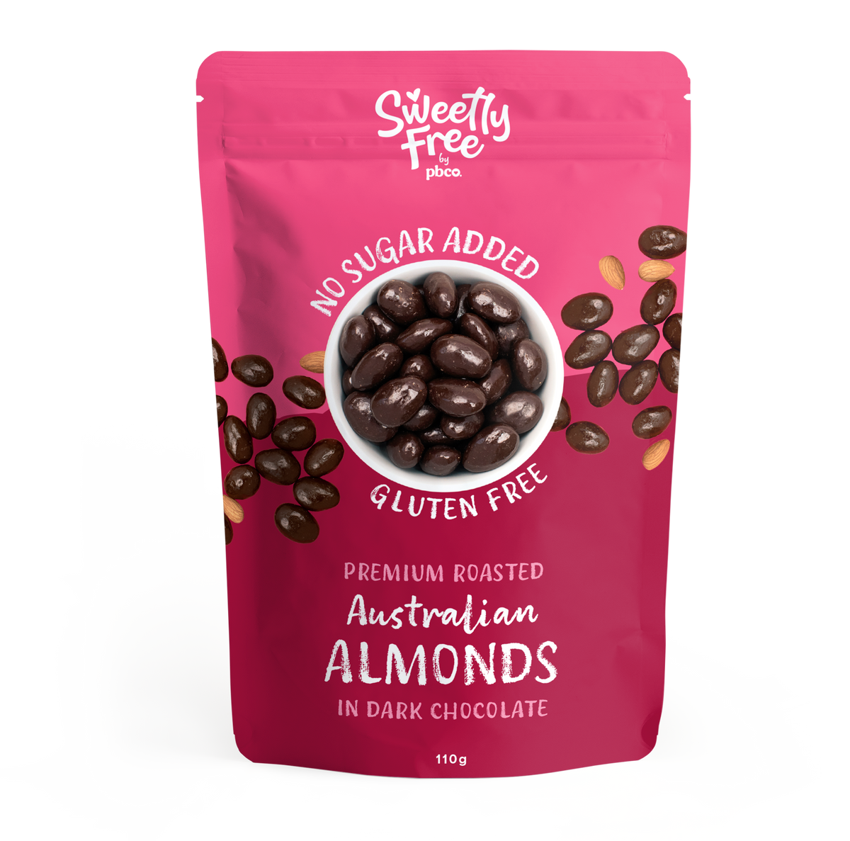 No Sugar Added Dark Chocolate Almonds - 110g | Find all your Sweetly ...