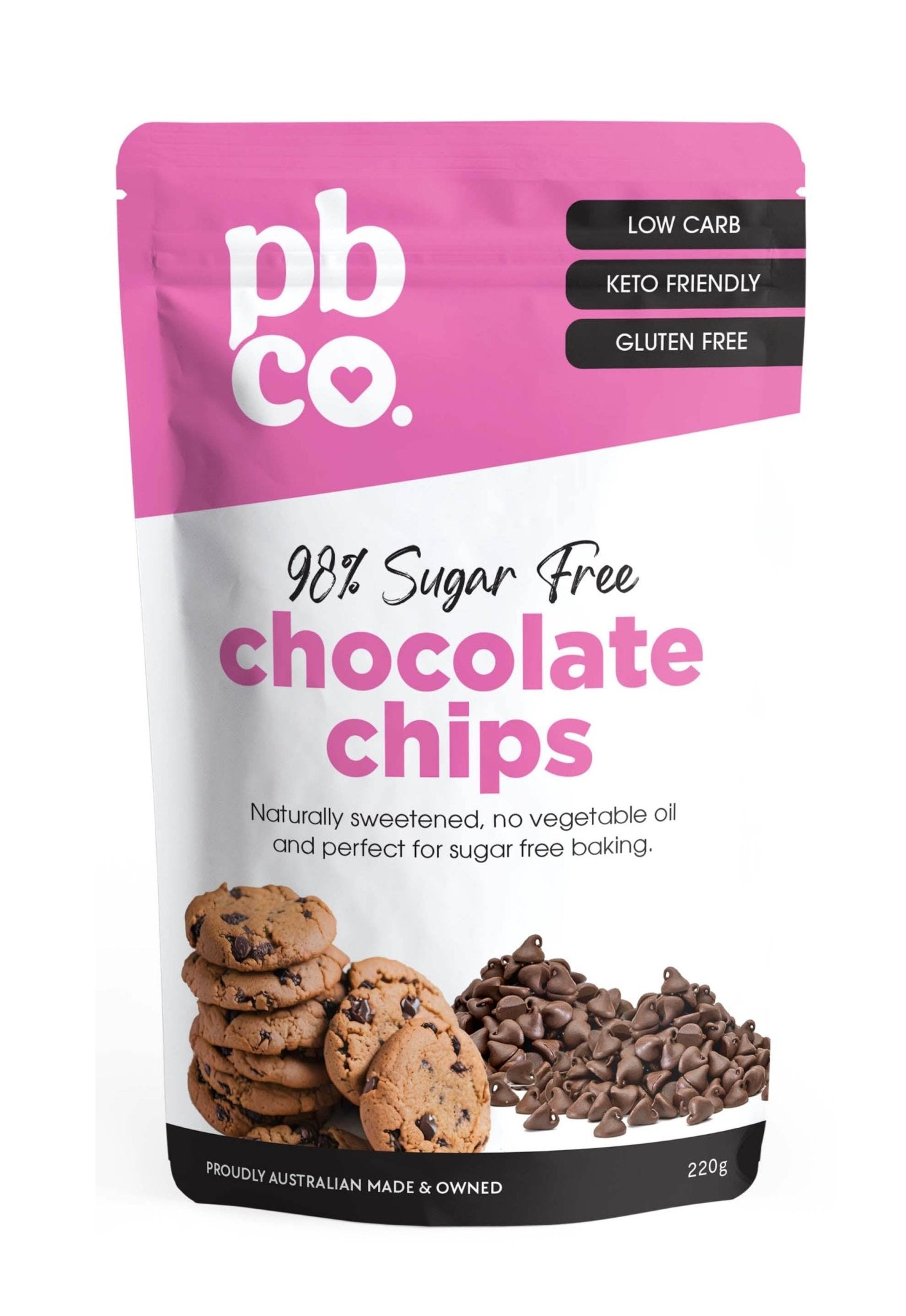 Sugar Free Choc Chips - 220g - Low carb & sugar free Pantry Staples - Just $8.95! Shop now at PBCo.