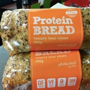 PBCo. First loaves of Protein Bread in clear pack.