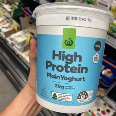 Woolworths High Protein Plain Yoghurt Front of Pack