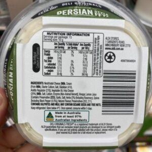 Deli Originals - Persian Style Feta Dip Nutritional Information