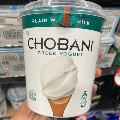 Chobani Plain Whole Milk Greek Yoghurt Front of pack