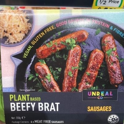 Unreal Co Plant-based Beefy Brat Sausages